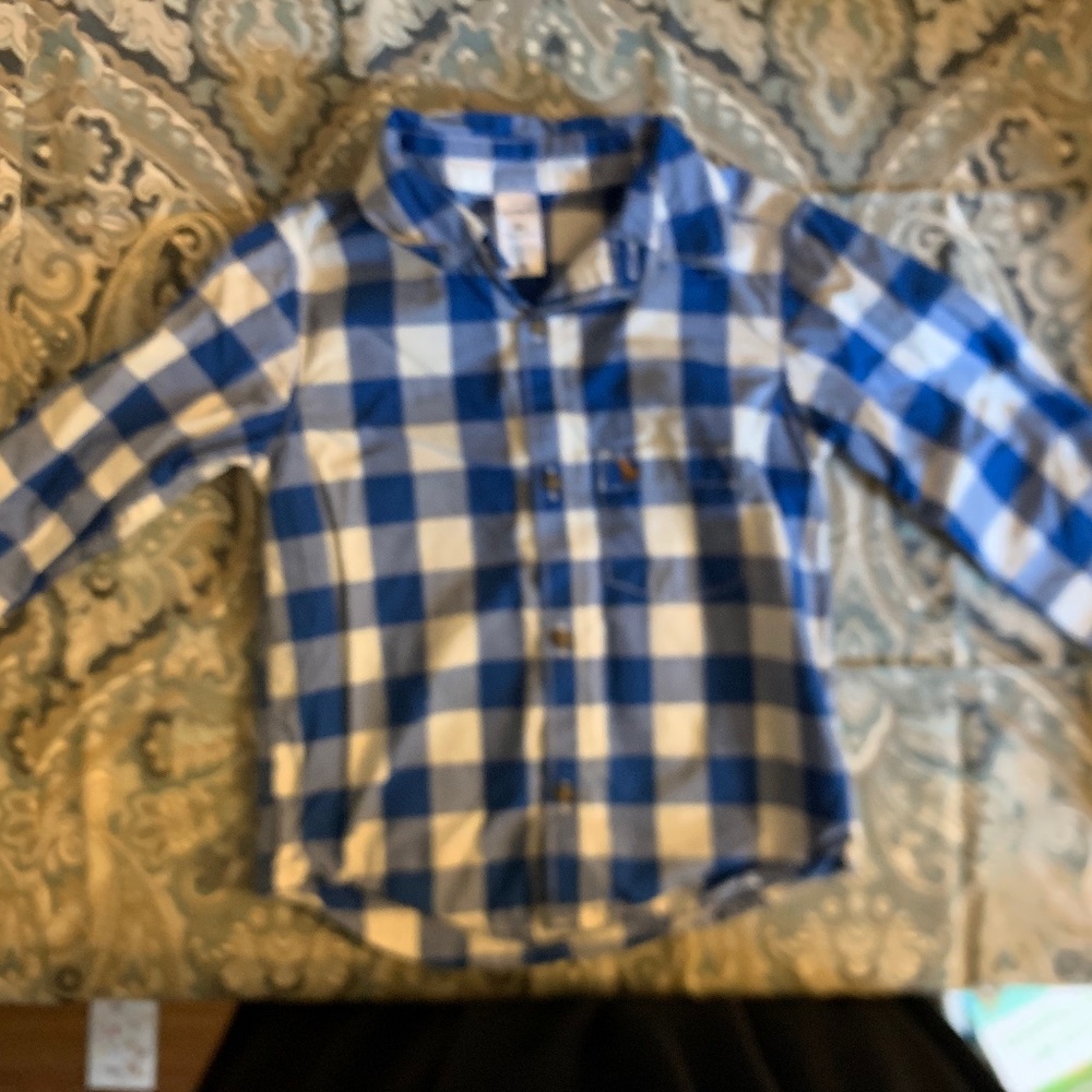 Carter’s size 4 Blue and white plaid button down shirt